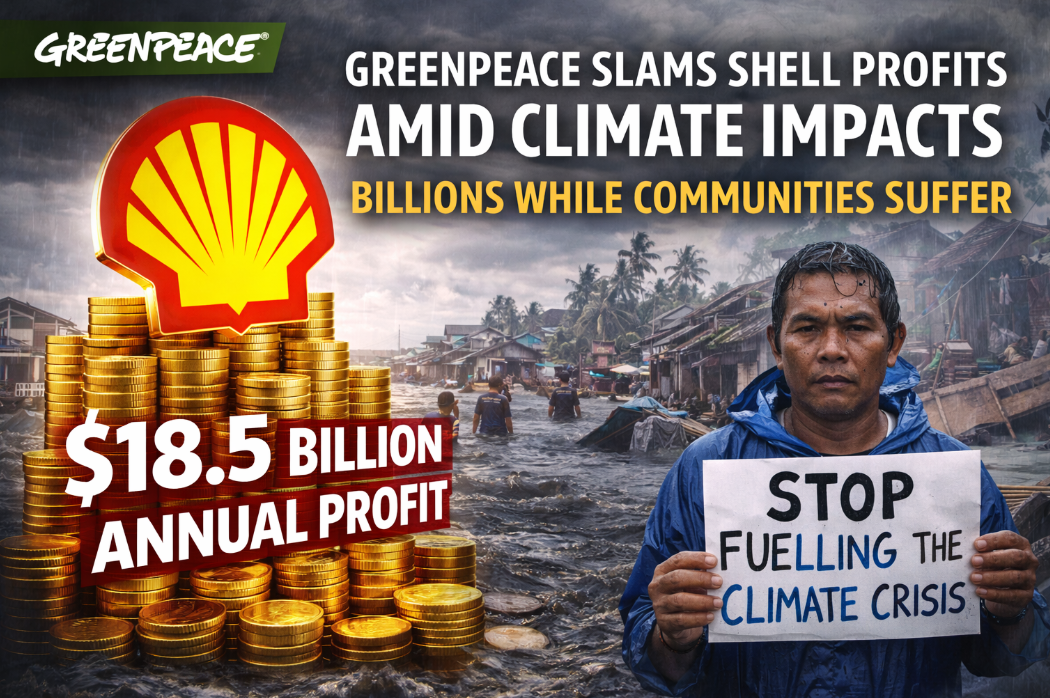 Greenpeace Philippines condemns Shell’s $18.5 billion annual profit.
